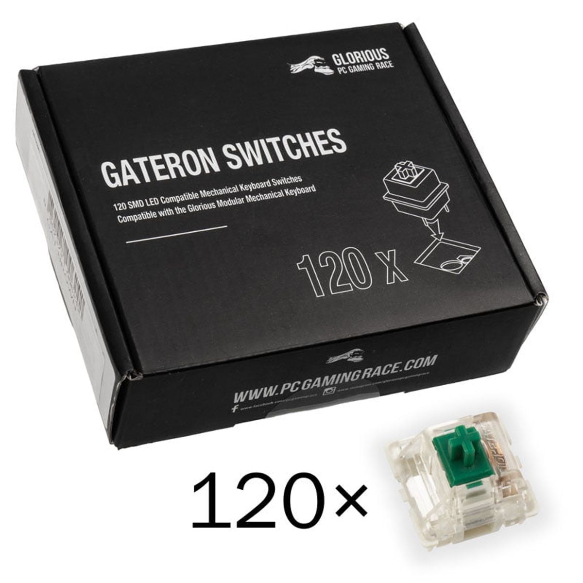 Glorious Gateron Grøn Switches (120 stk)