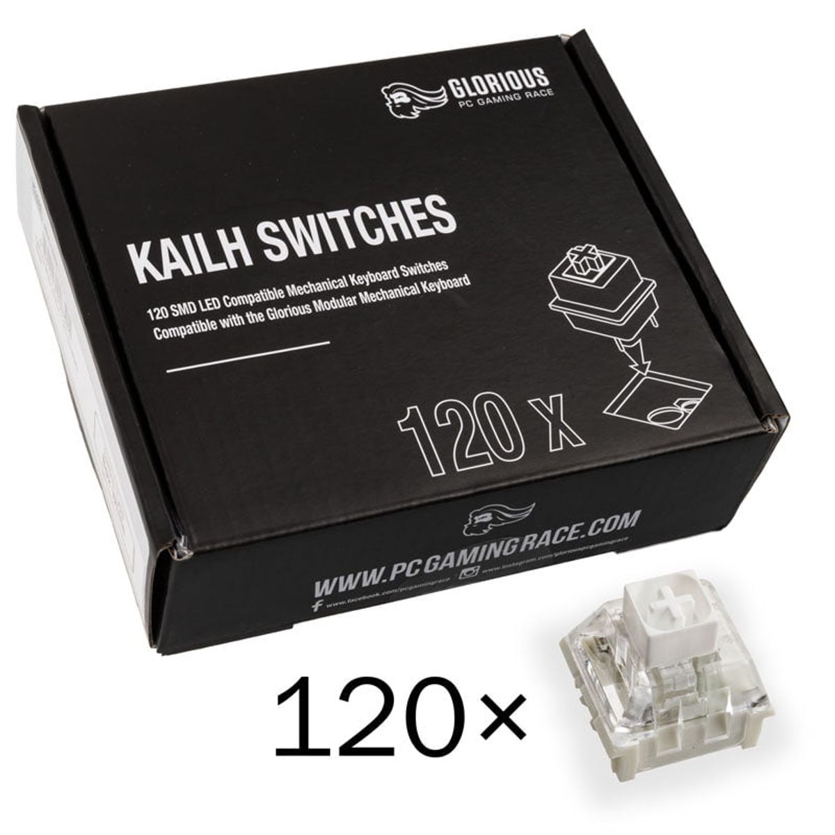 Glorious Kailh Box Hvid Switches (120 Stk)