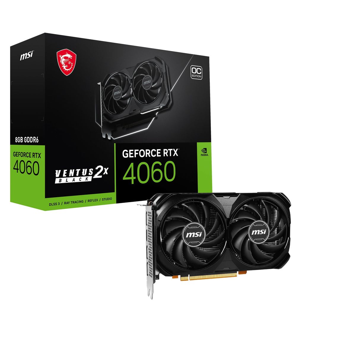 MSI GeForce RTX 4060 VENTUS 2X BLACK 8G OC 8GB