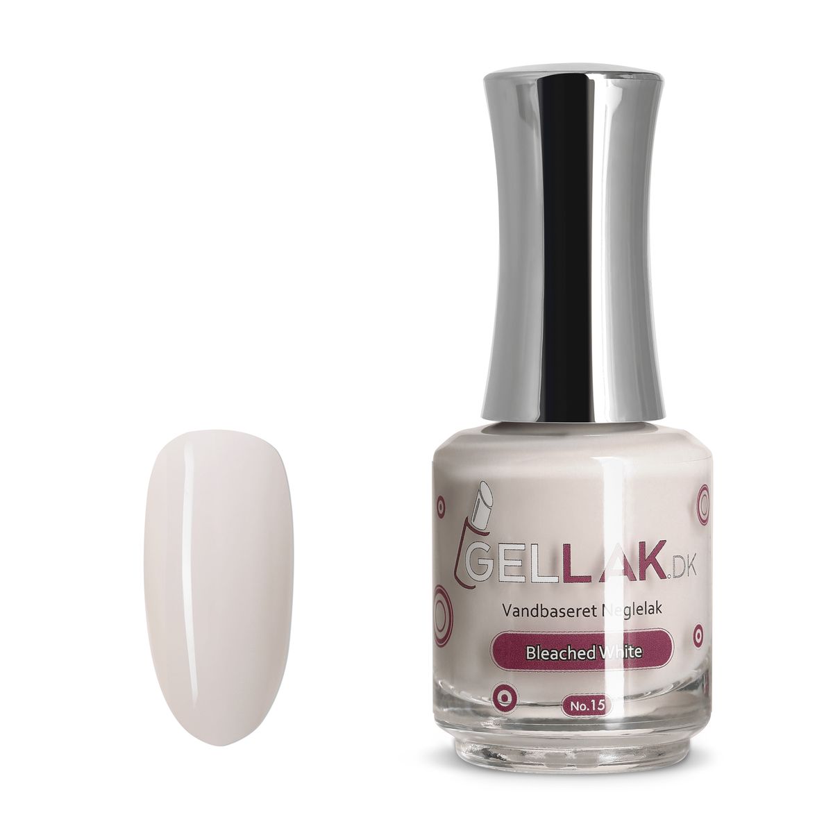 Nude Vandbaseret Neglelak | "Bleached White" No. 15 | Gellak.dk