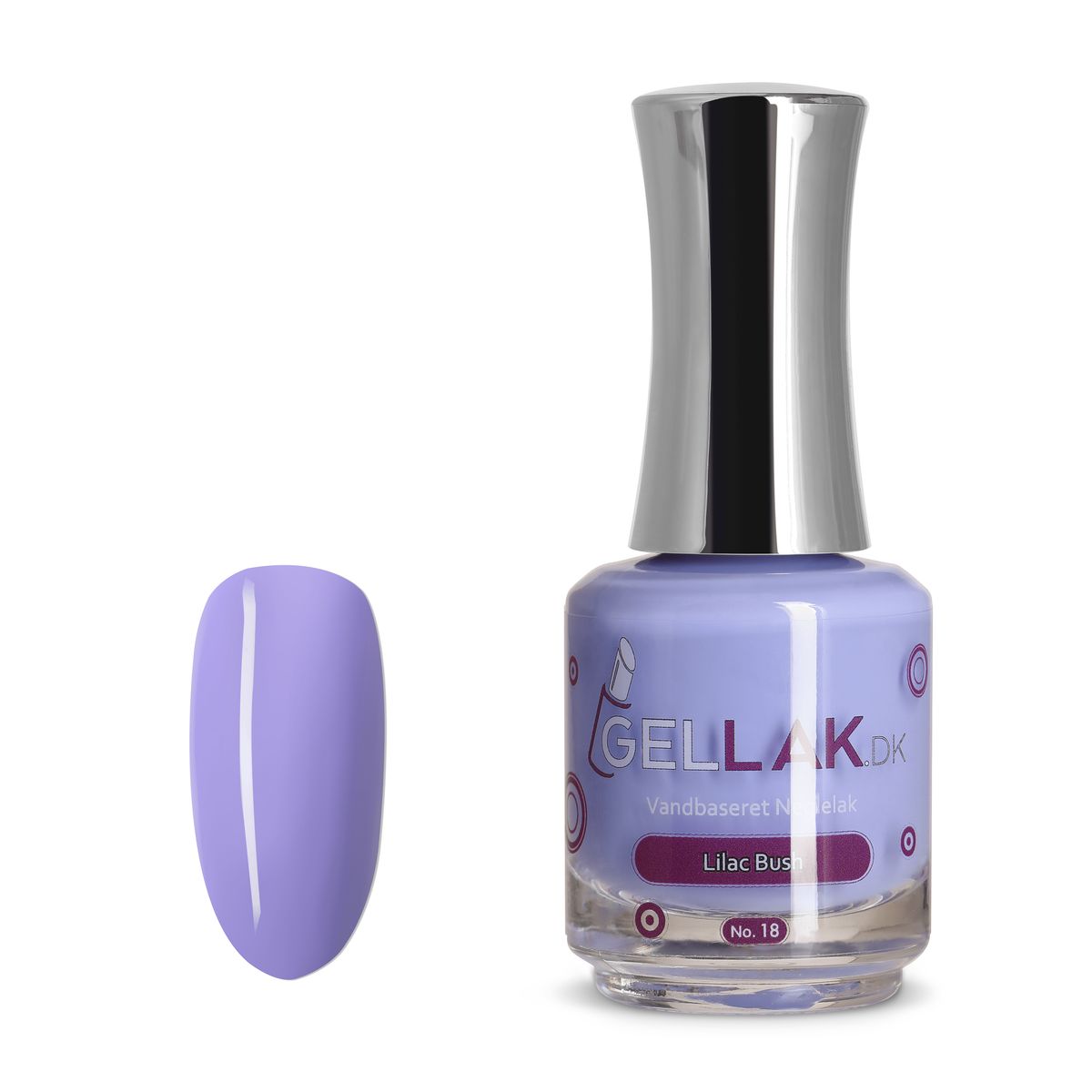 Gul Vandbaseret Neglelak | "Lilac Bush" No. 18 | 15 ml | Gellak.dk