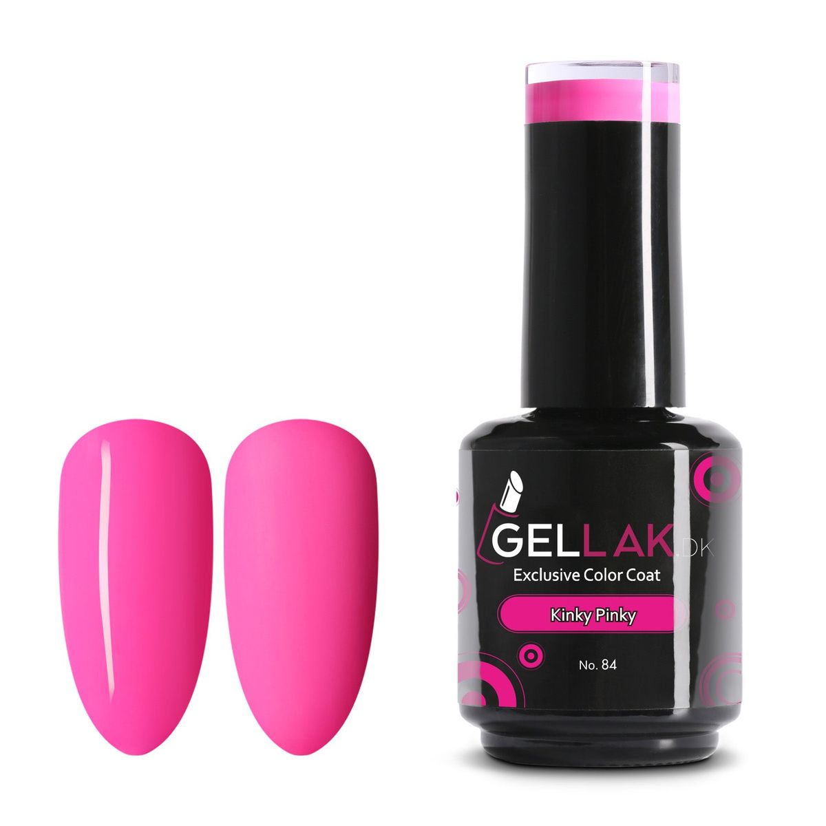 Gel Neglelak Pink | 15 ml | Kinky Pink No. 84 | Gellak.dk