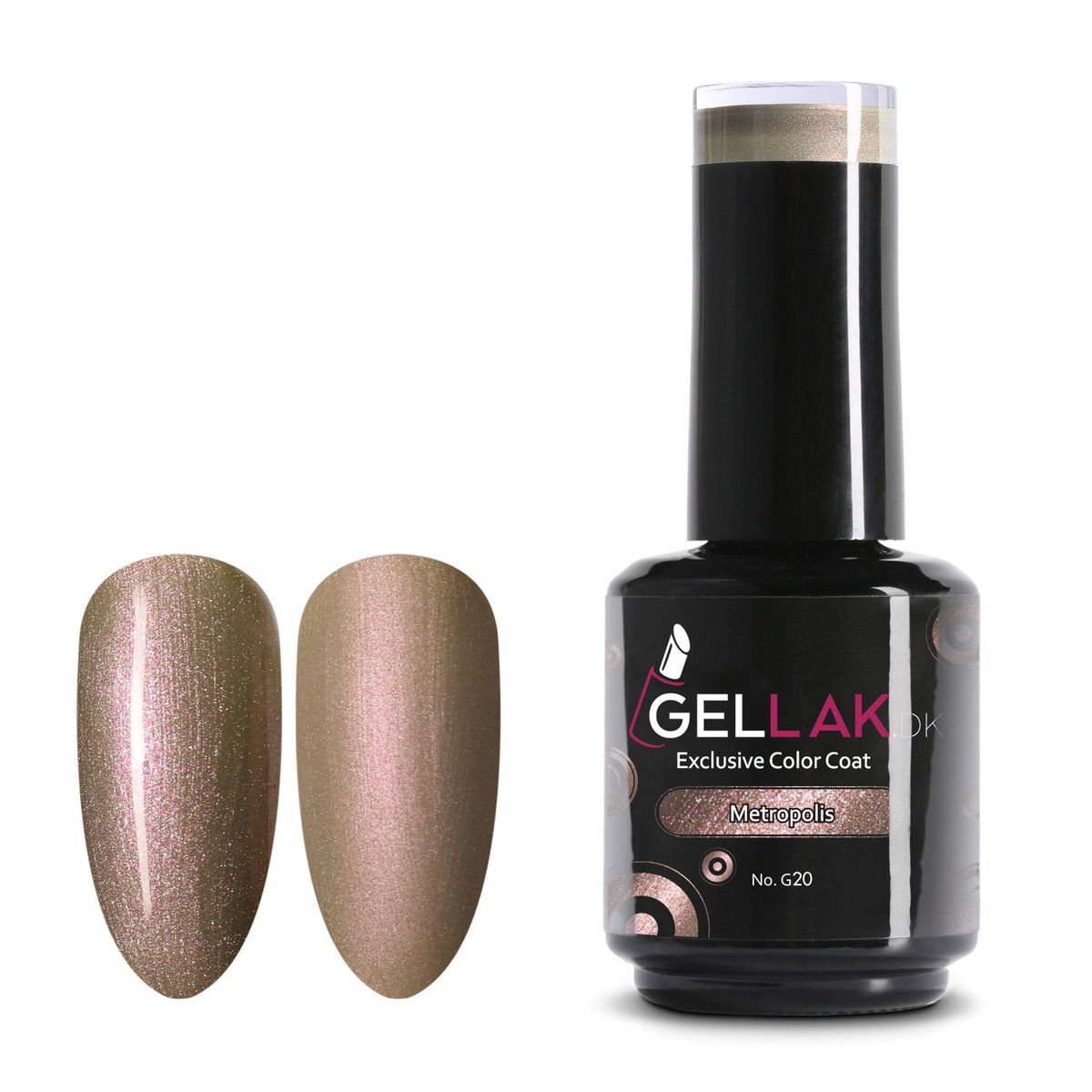 Gel Neglelak Brun Shimmer | 15 ml | Metropolis No. G20 | Gellak.dk