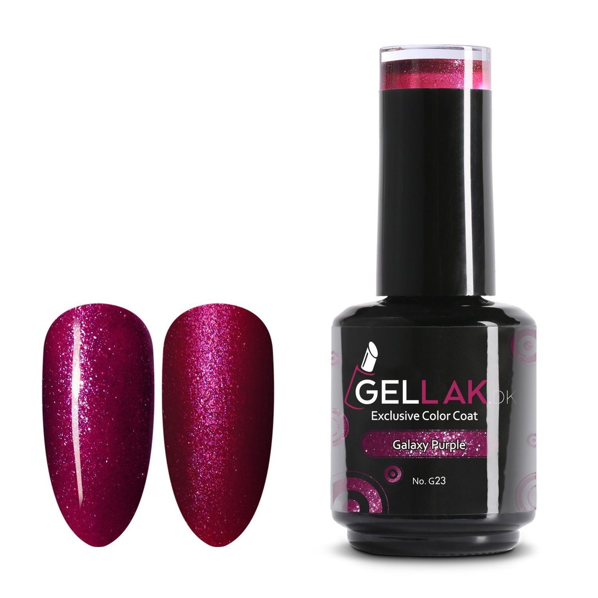 Gel Neglelak Lilla | 15 ml | Galaxy Purple No. G23 | Gellak.dk