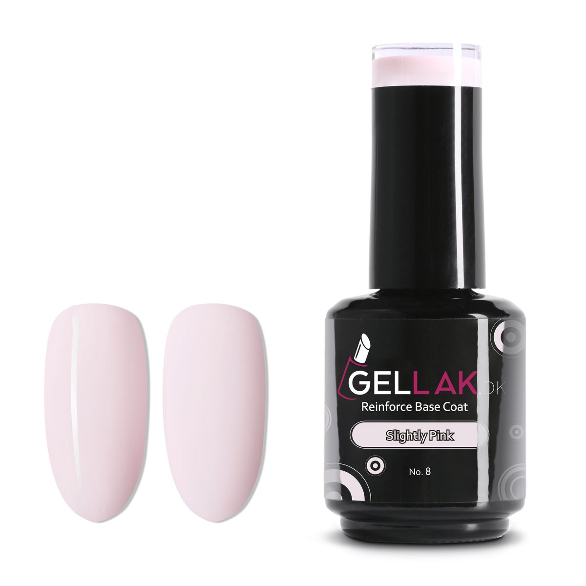 Reinforce Base Coat Lyserød | 15 ml | Slightly Pink No. 8 | Gellak.dk