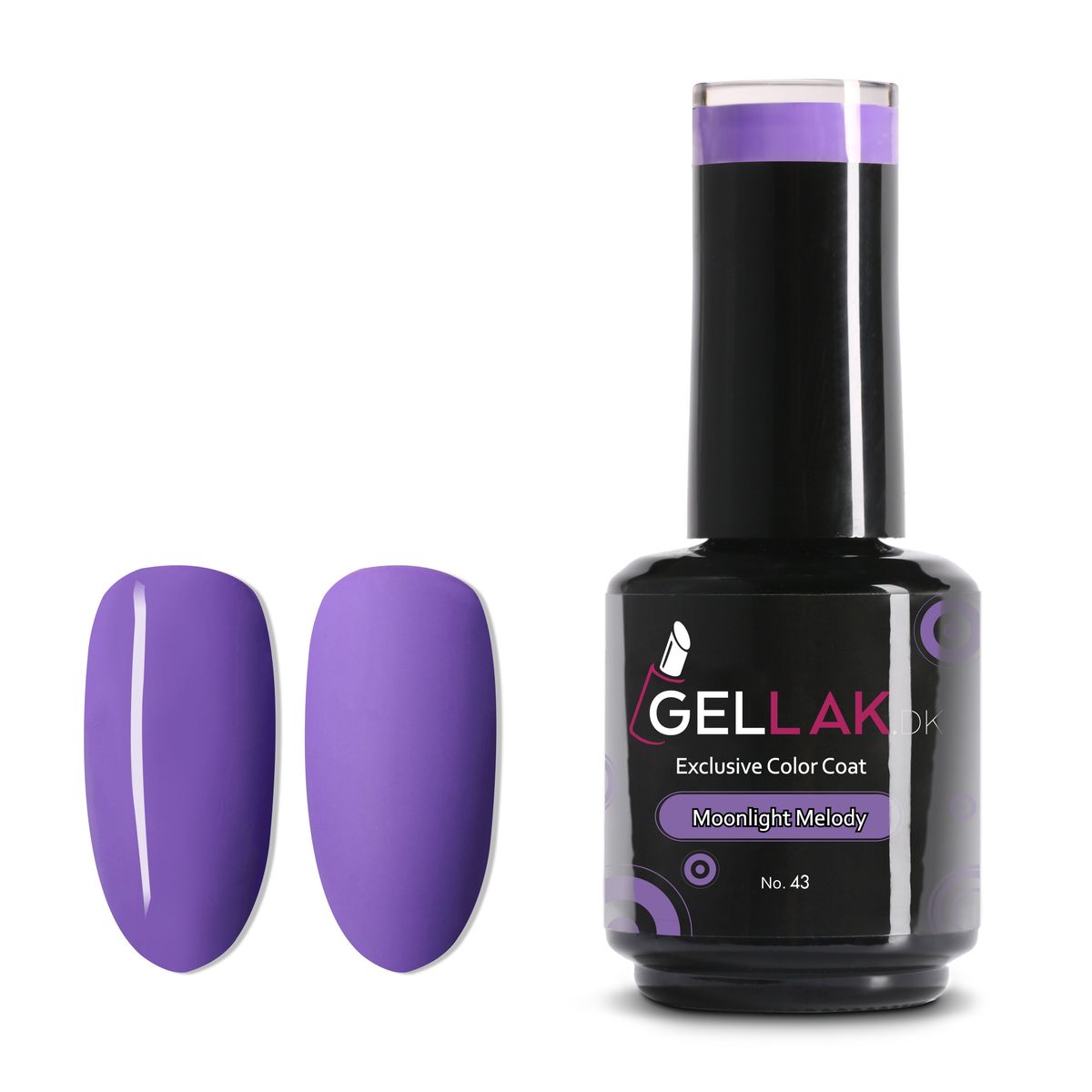 Gel Neglelak Lilla | 15 ml | Moonlight Melody No. 43 | Gellak.dk