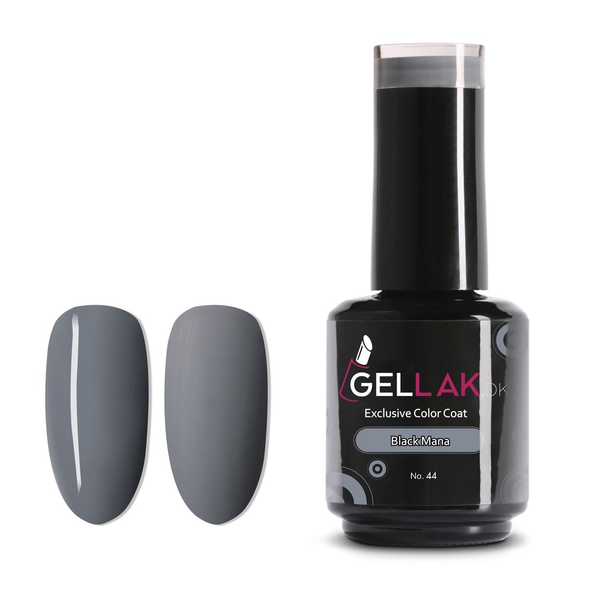 Gel Neglelak Mørkegrå | 15 ml | Black Mana No. 44 | Gellak.dk