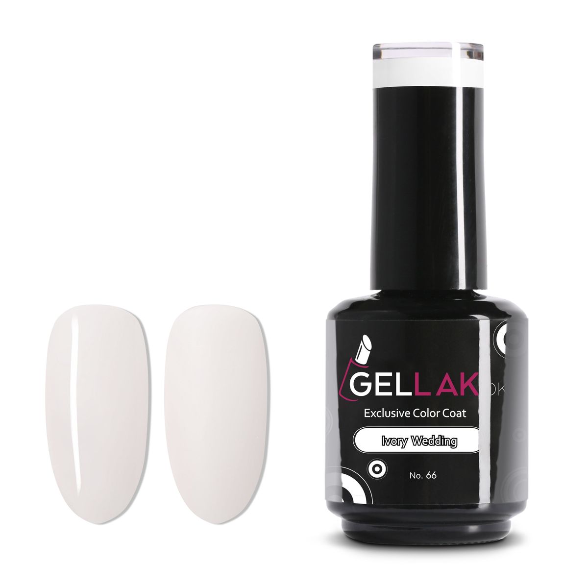 Gel Neglelak Mælkehvid | 15 ml | Ivory Wedding No. 66 | Gellak.dk