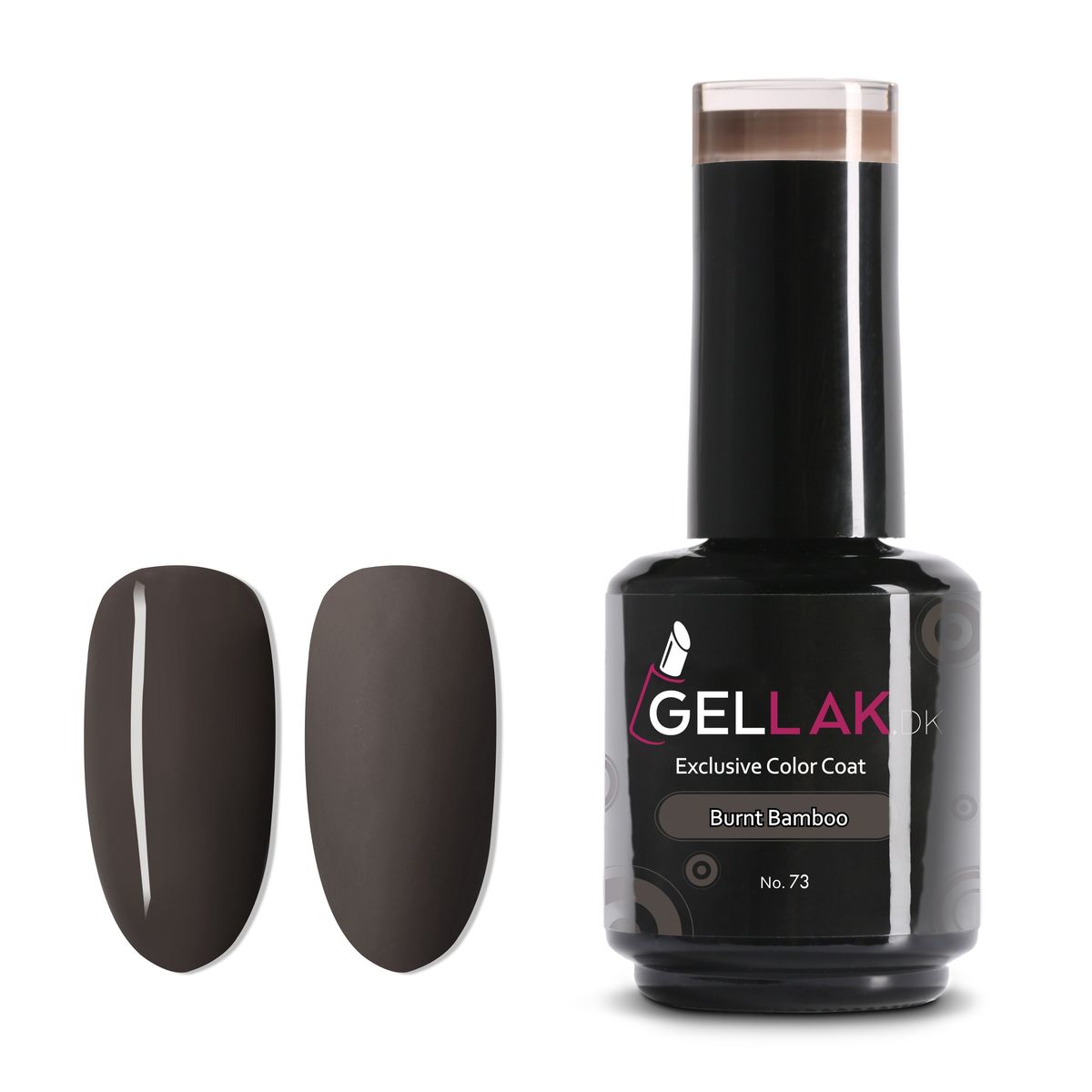 Gel Neglelak Mørkebrun | 15 ml | Burnt Bamboo No. 73 | Gellak.dk