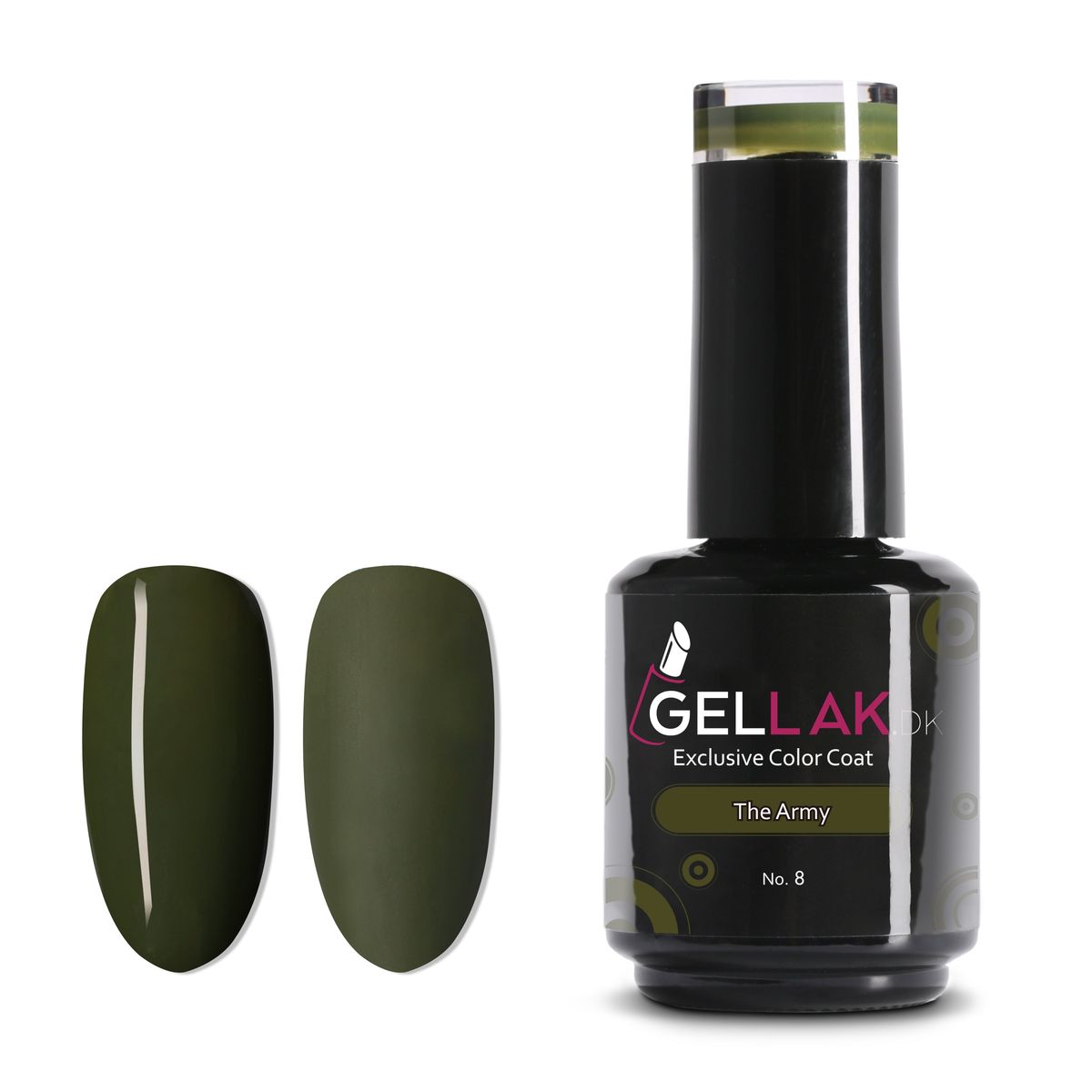 Gel Neglelak Mørkegrøn | 15 ml | The Army No. 8 | Gellak.dk