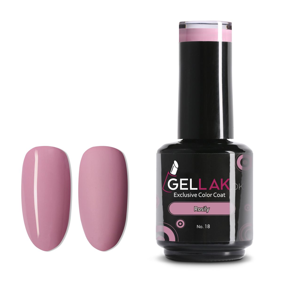 Gel Neglelak Lyserød | 15 ml | Rosily No. 18 | Gellak.dk