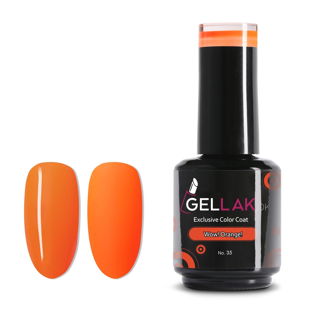 Gel Neglelak Orange | 15 ml | Wow! Orange No. 35 | Gellak.dk