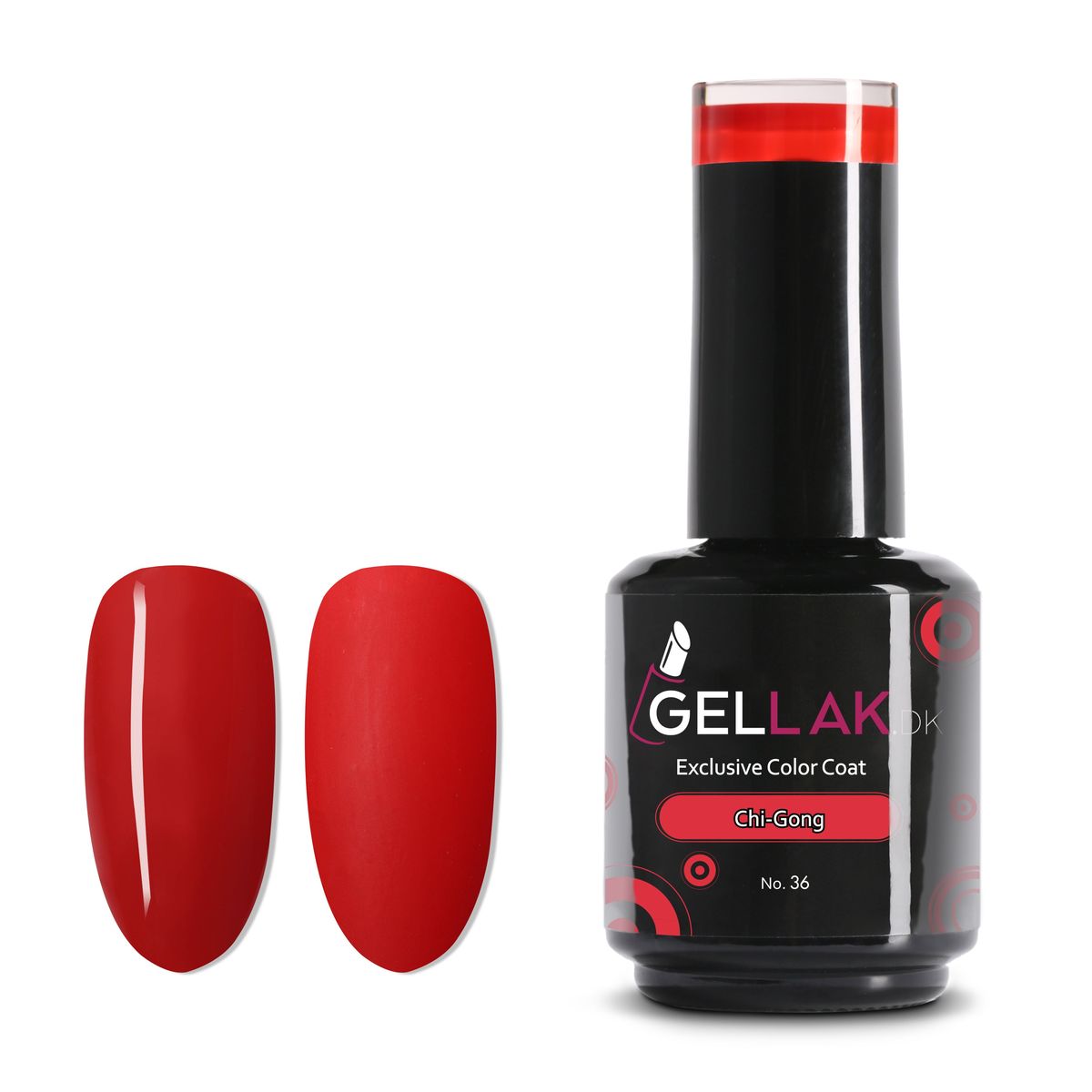 Gel Neglelak Rød | 15 ml | Chi-Gong No. 36 | Gellak.dk