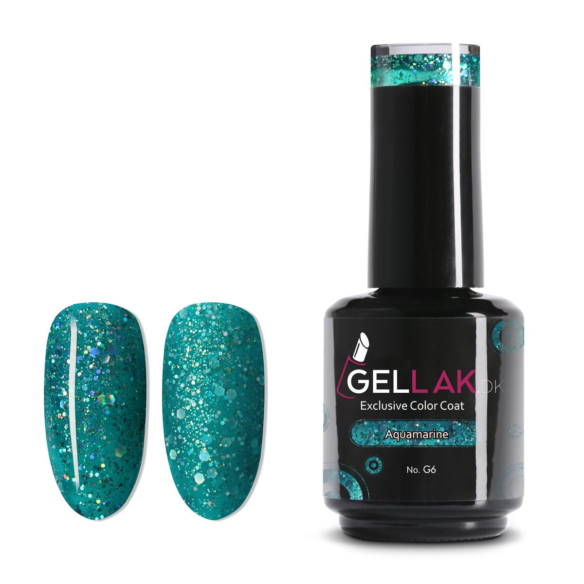 Gel Neglelak Turkis Glimmer | 15 ml | Aquamarine No. G6 | Gellak.dk