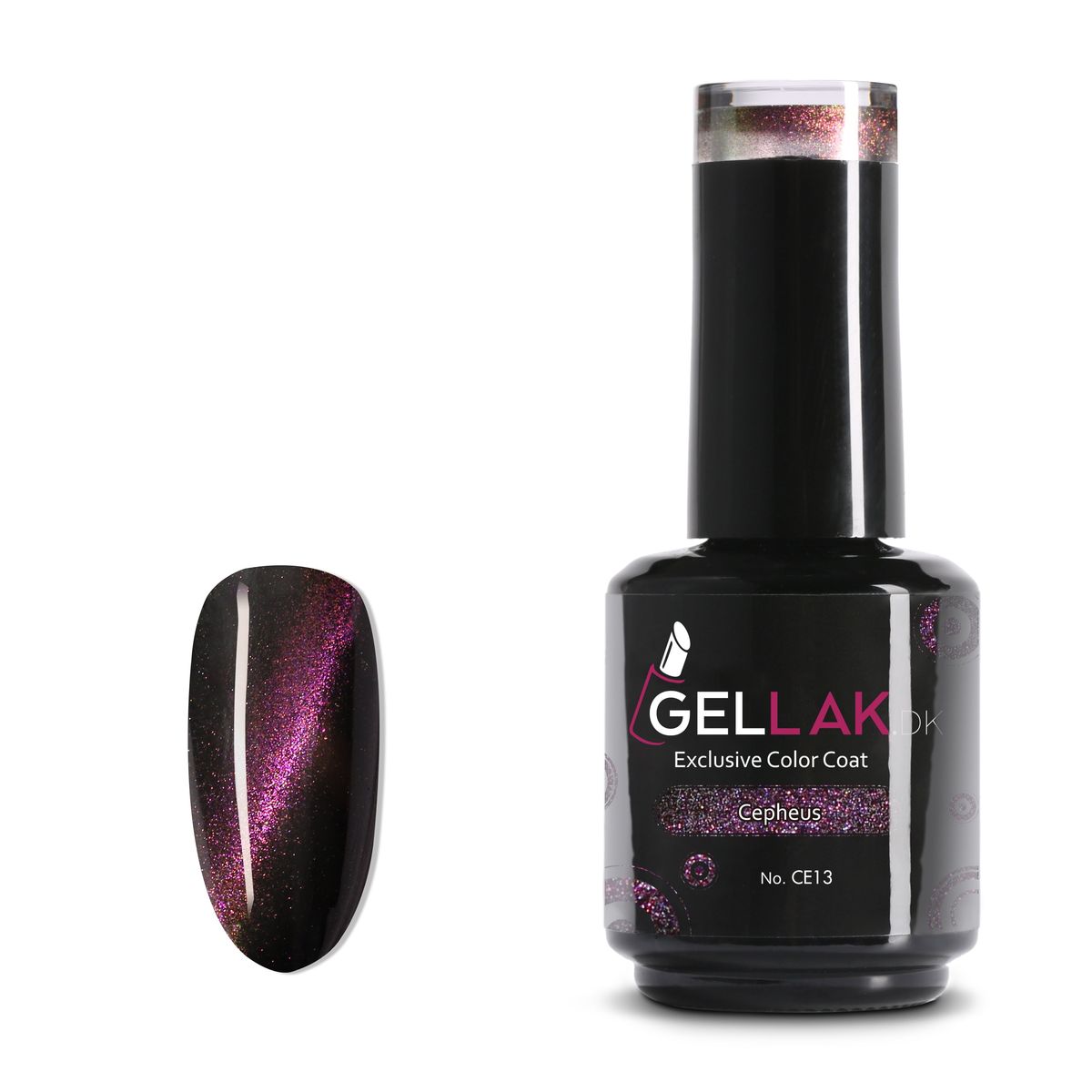 Gel Neglelak Cat Eye Lilla | 15 ml | Cepheus No. CE13 | Gellak.dk