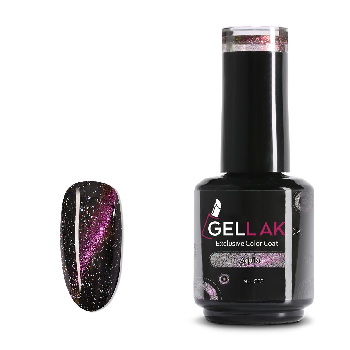 Gel Neglelak Cat Eye Lilla | 15 ml | Aquila No. CE3 | Gellak.dk