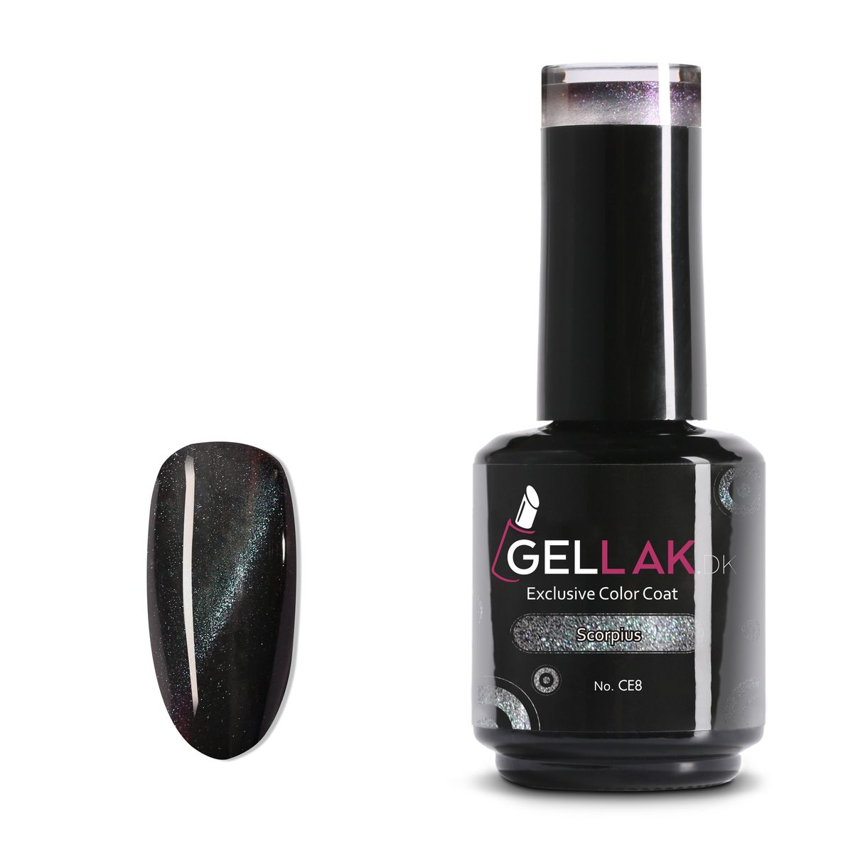 Gel Neglelak Cat Eye Grå Blå | 15 ml | Scorpius No. CE8 | Gellak.dk