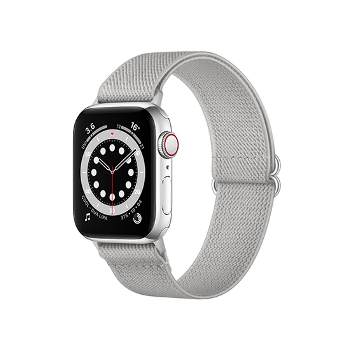 Apple Watch (38/40/SE/41/42mm) - Polyester Nylon Rem Armbånd - Sølv