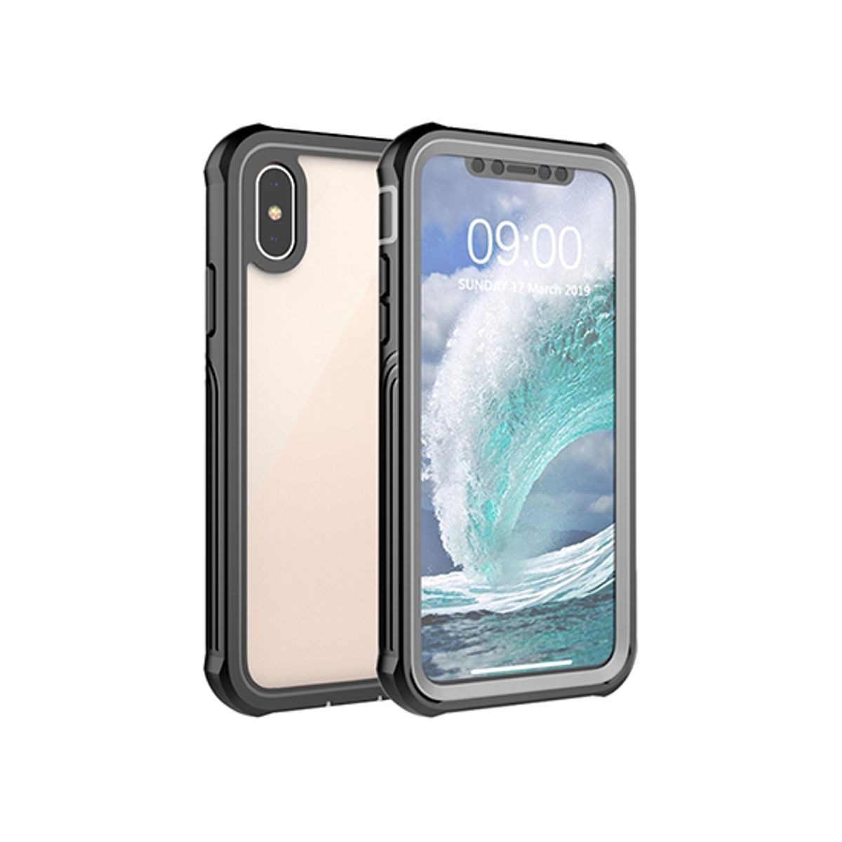 iPhone X/Xs - ToughCase Vandtæt Beskyttelse Cover - Sort