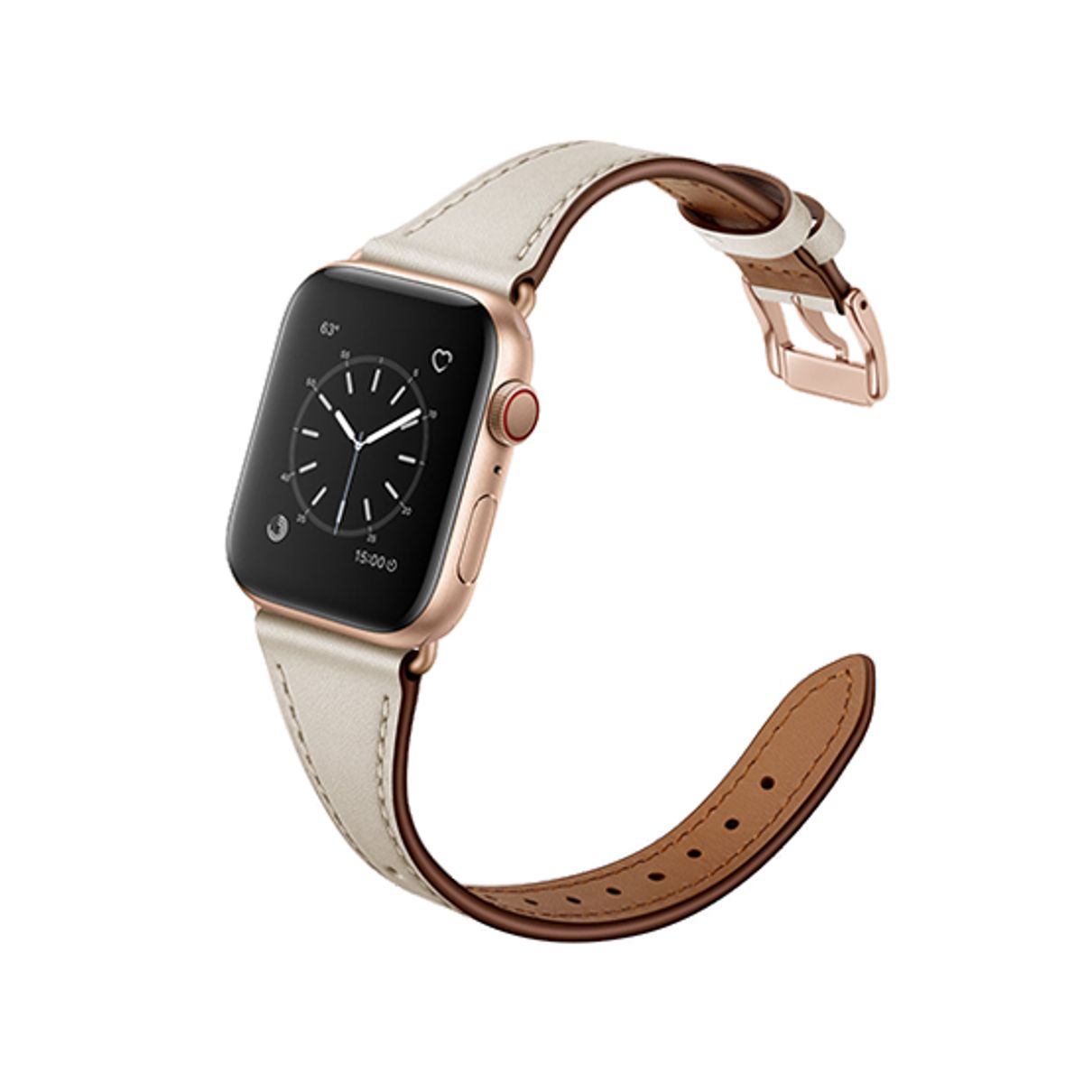 Apple Watch (38/40/SE/41/42mm) - L'Empiri&trade; Thin Ægte Læder Rem - Elfenben