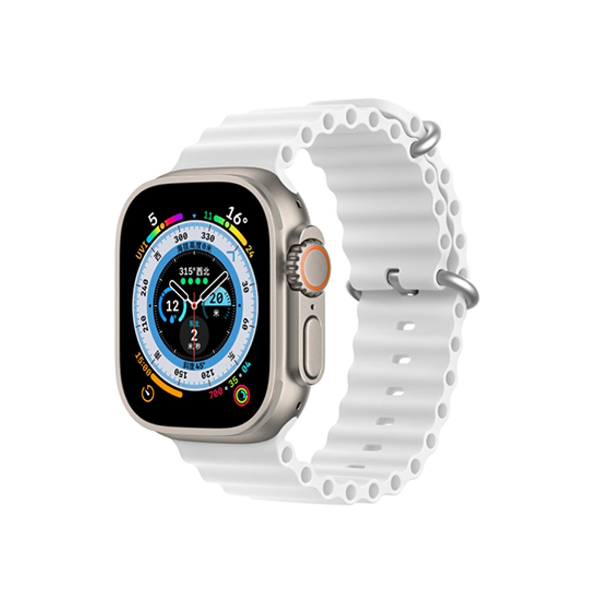 Apple Watch (42/44/SE/45/46/49mm) - DUX DUCIS® Wave Silikone Rem - Hvid