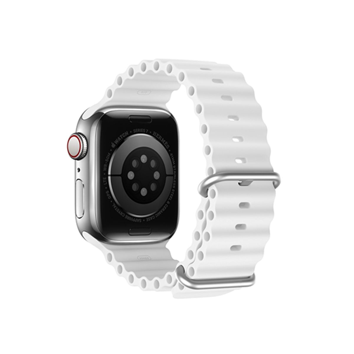 Apple Watch (42/44/SE/45/46/49mm) - DUX DUCIS® Wave Silikone Rem - Hvid