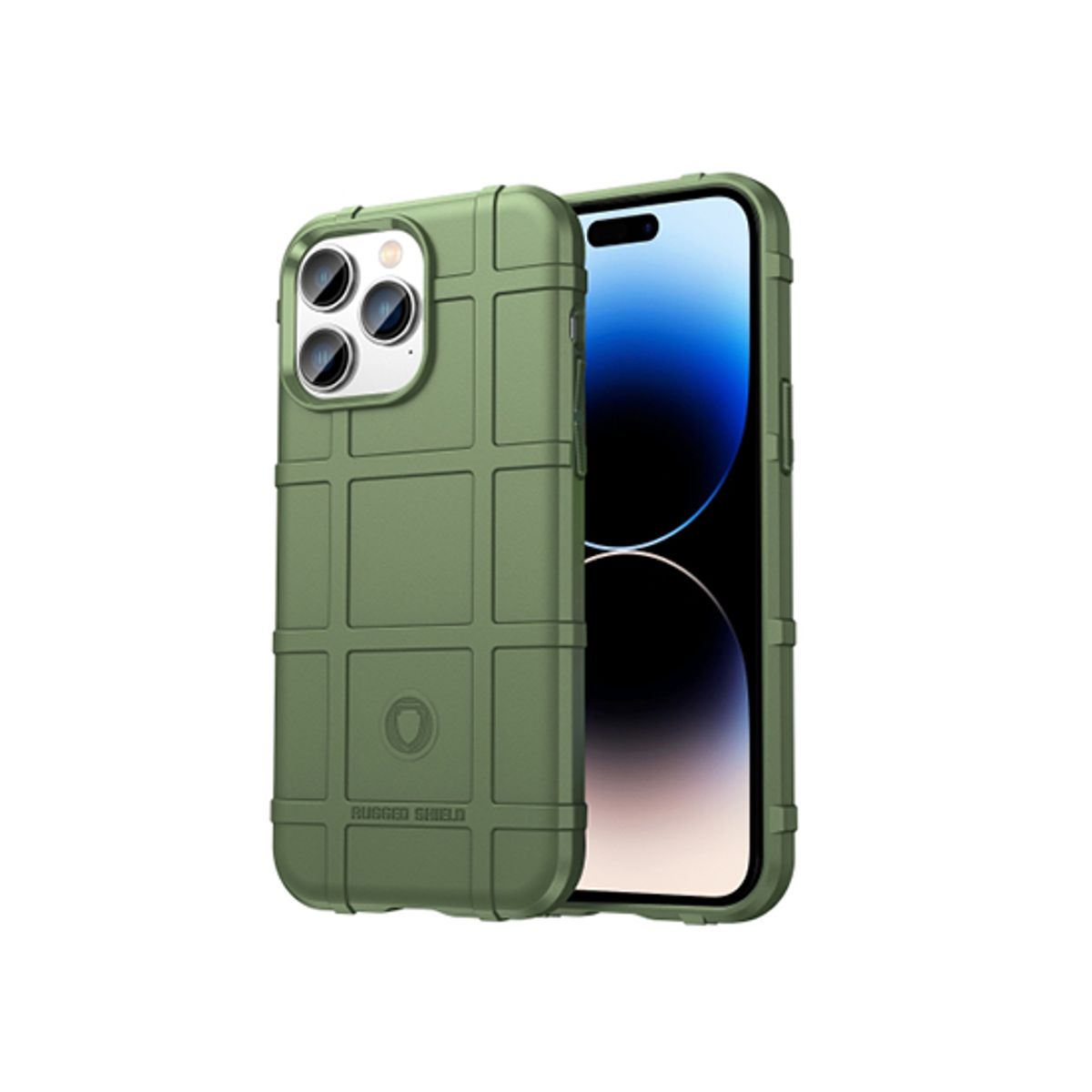 iPhone 15 Pro Max - RUGGED SHIELD&trade; Stødsikkert Håndværker Cover - Grøn