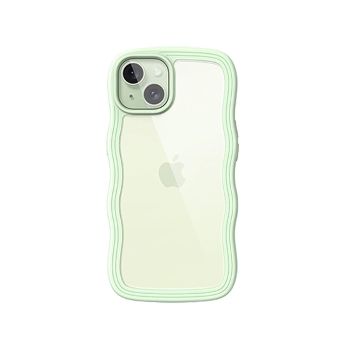 iPhone 15 Plus - DeLX&trade; Wave Frame Silikone Cover - Grøn