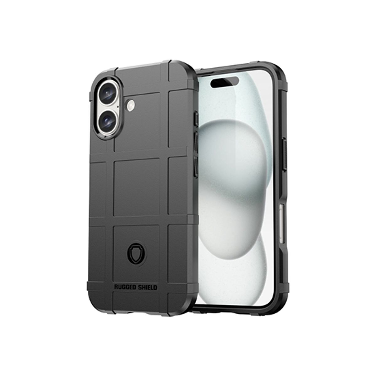 iPhone 16 Plus - RUGGED SHIELD&trade; Stødsikkert Håndværker Cover - Sort