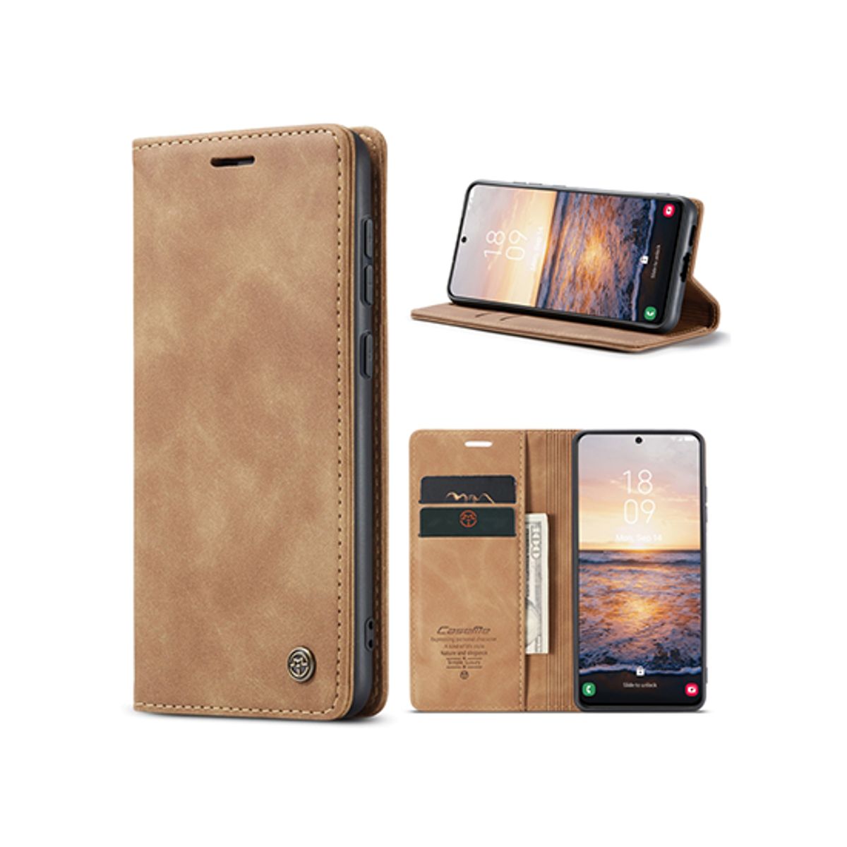 Samsung Galaxy S24 - CaseMe&trade; Noble Læder Etui / Pung - Brun