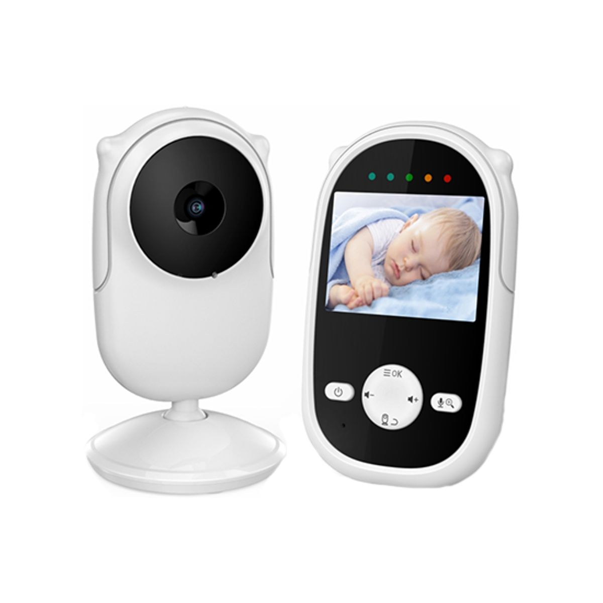 Digital Babyalarm m. Kamera 2.4" LCD skærm - Hvid