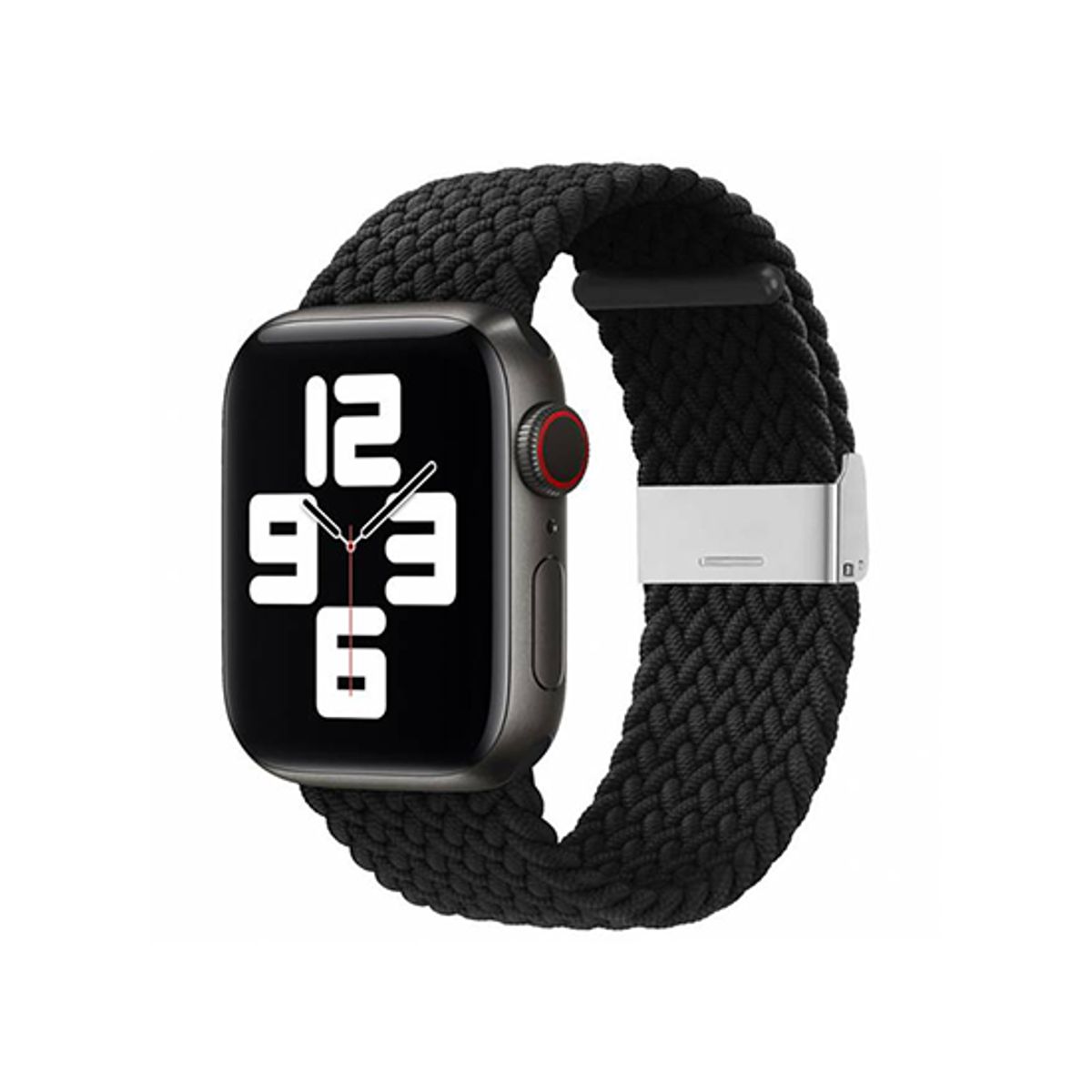 Apple Watch (38/40/SE/41/42mm) - Deluxe&trade; Flettet Nylon Rem - Sort