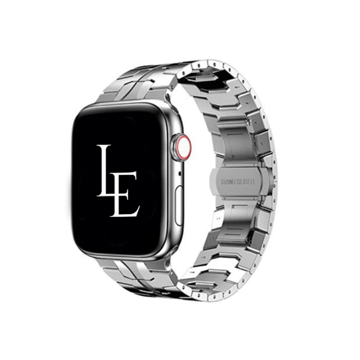 Apple Watch (42/44/SE/45/46/49mm) - L'Empiri&trade; Crono Stål Rem - Sølv