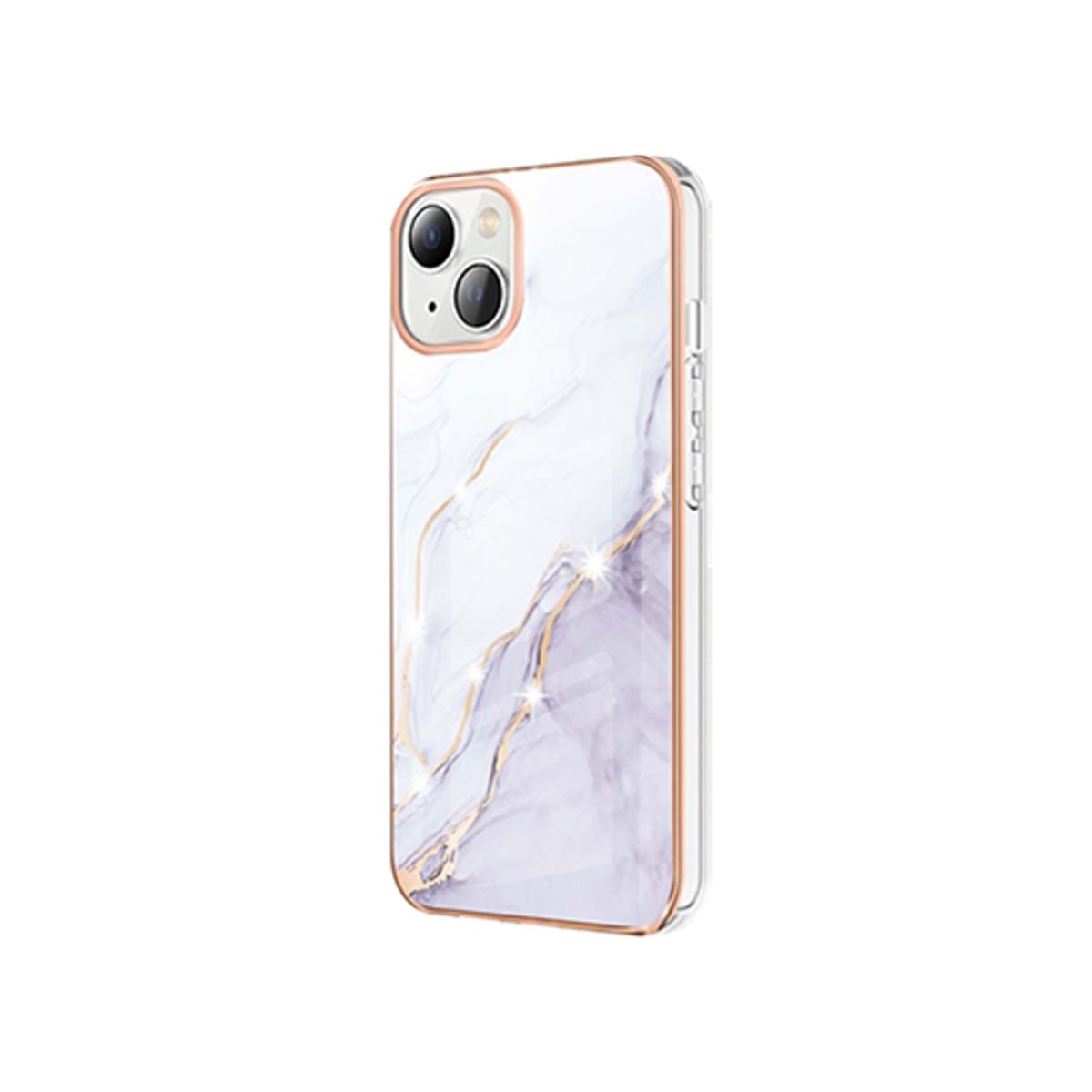 iPhone 15 - Deluxe&trade; Marble Silikone Cover - Hvid