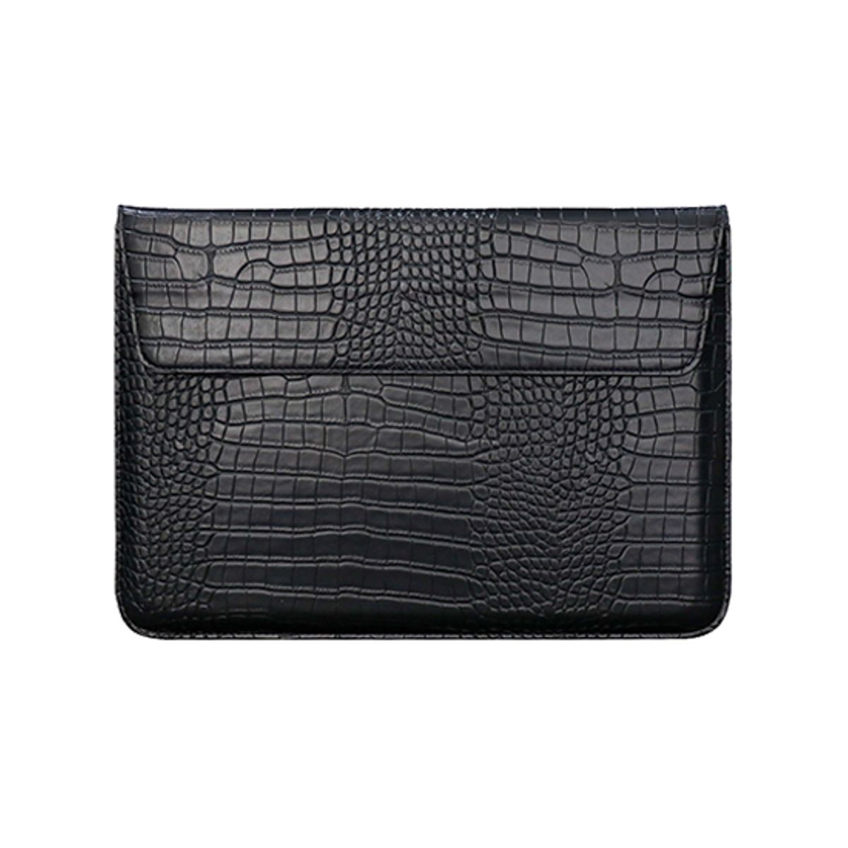 MacBook 12" - Crocodile Skin Læder Sleeve - Sort