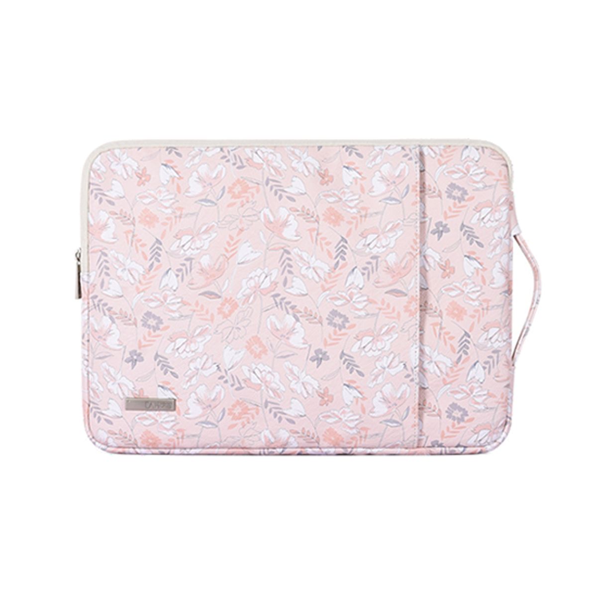 MacBook Pro/Air 13" - Rose Flowers Læder Sleeve m. hank - Pink