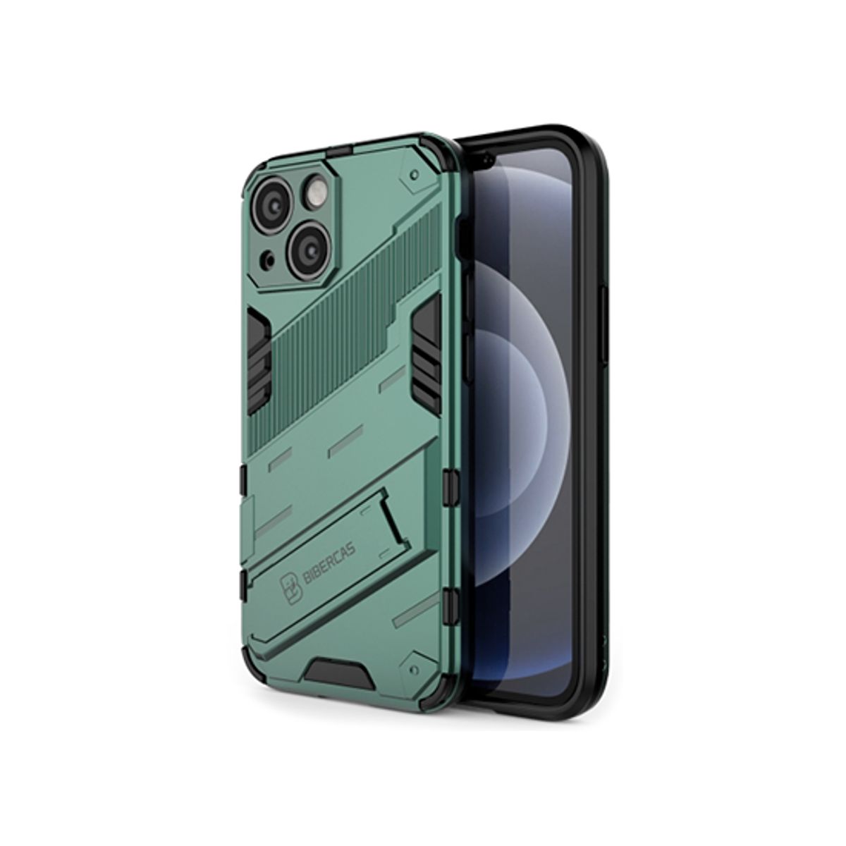 iPhone 13 - Eagle&trade; PRZ Stødsikkert Cover M. Kickstand - Emerald / Grøn