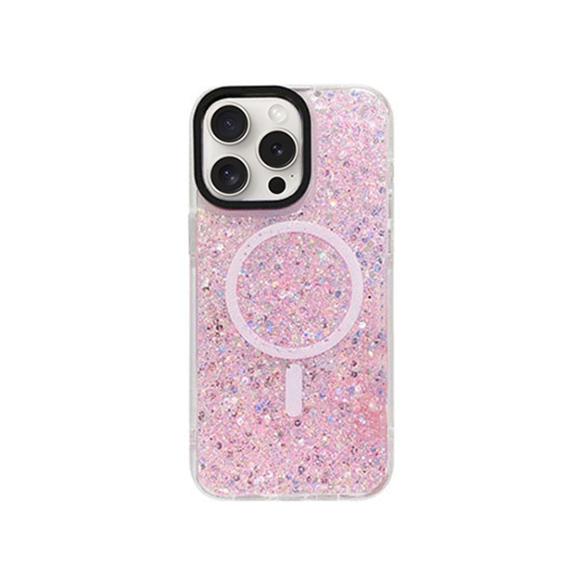 iPhone 15 Pro Max - MagSafe Glimmer Silikone Cover - Pink