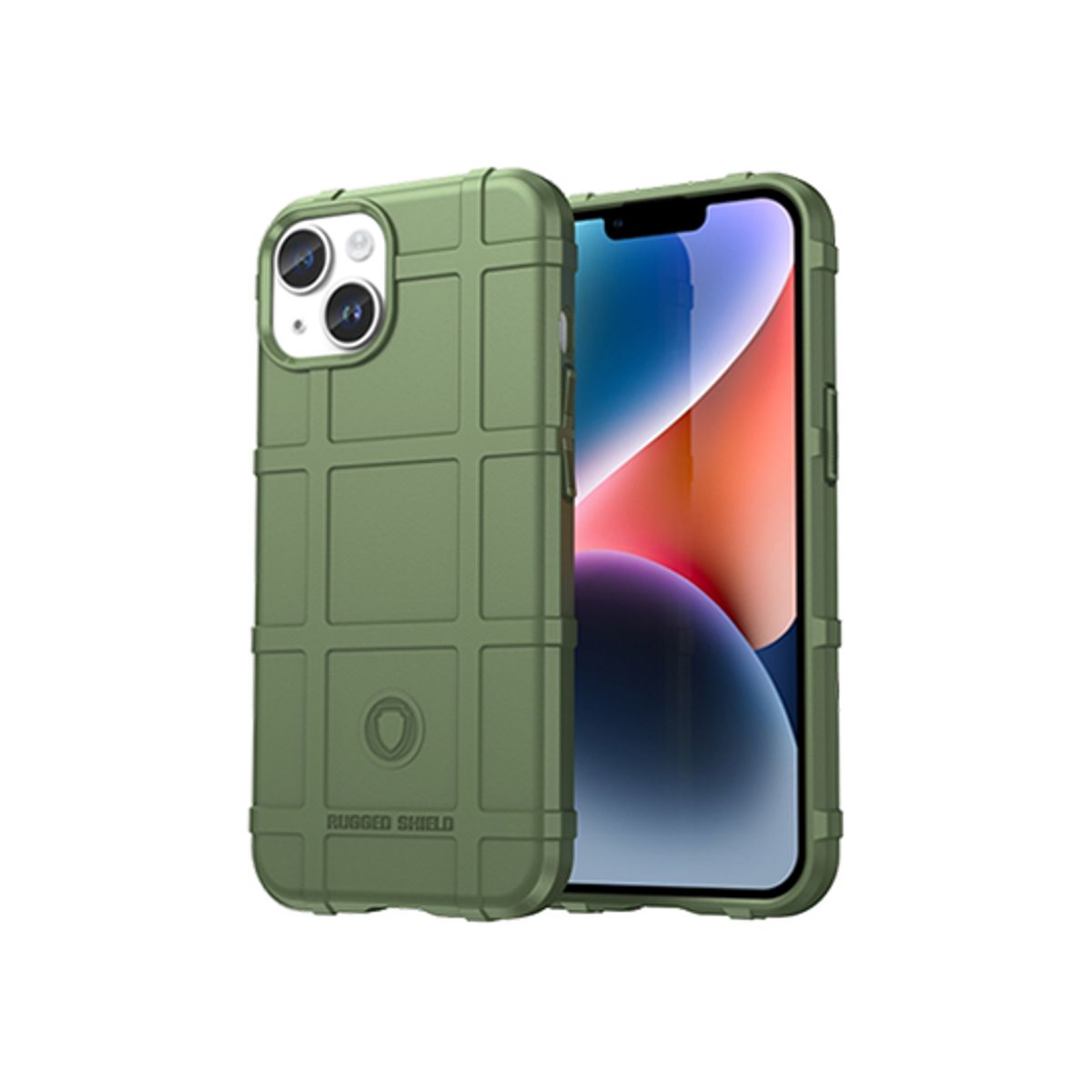 iPhone 14 - RUGGED SHIELD&trade; Stødsikkert Håndværker Cover - Grøn