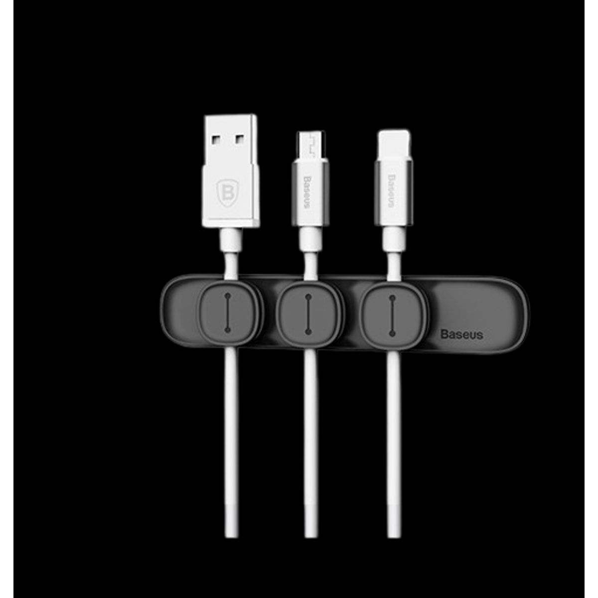 BASEUS&trade; | Magnetisk Kabelholder til skrivebordet - Sort