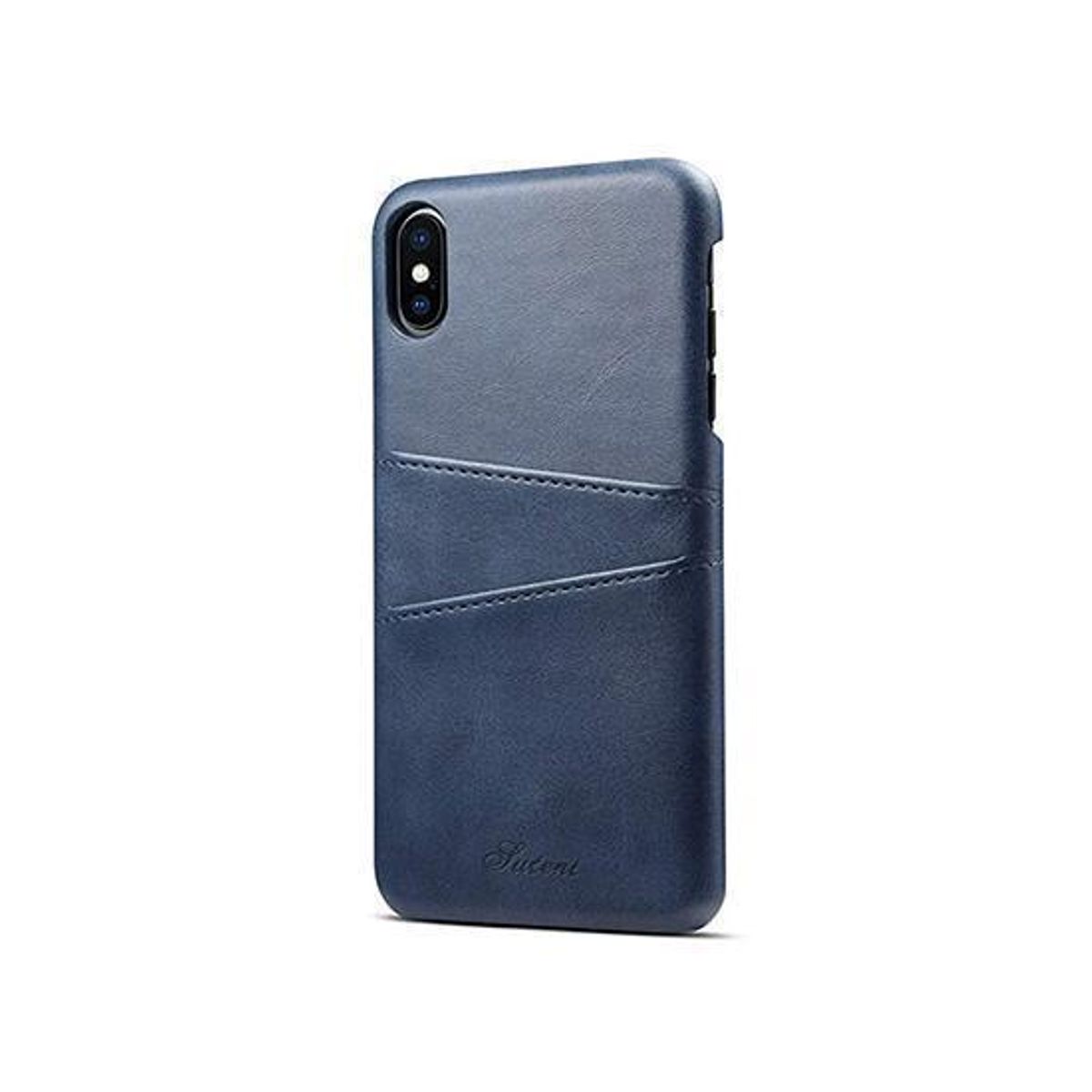 iPhone X/Xs - NX Design&trade; Læder Cover M. Kortholder - Blå