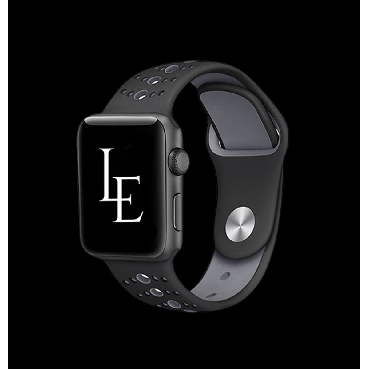 Apple Watch (38/40/SE/41/42mm) - L'Empiri&trade; Silikone Sportsrem - Sort/Grå