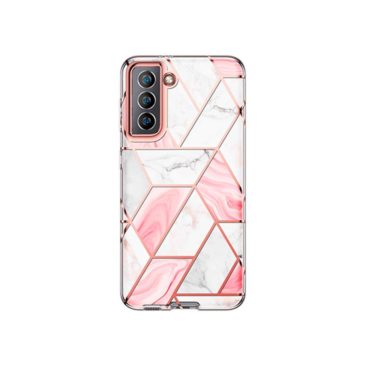 Samsung S21+(Plus) - UNIQ&trade; Marble Silikone Cover - Rose Pearl