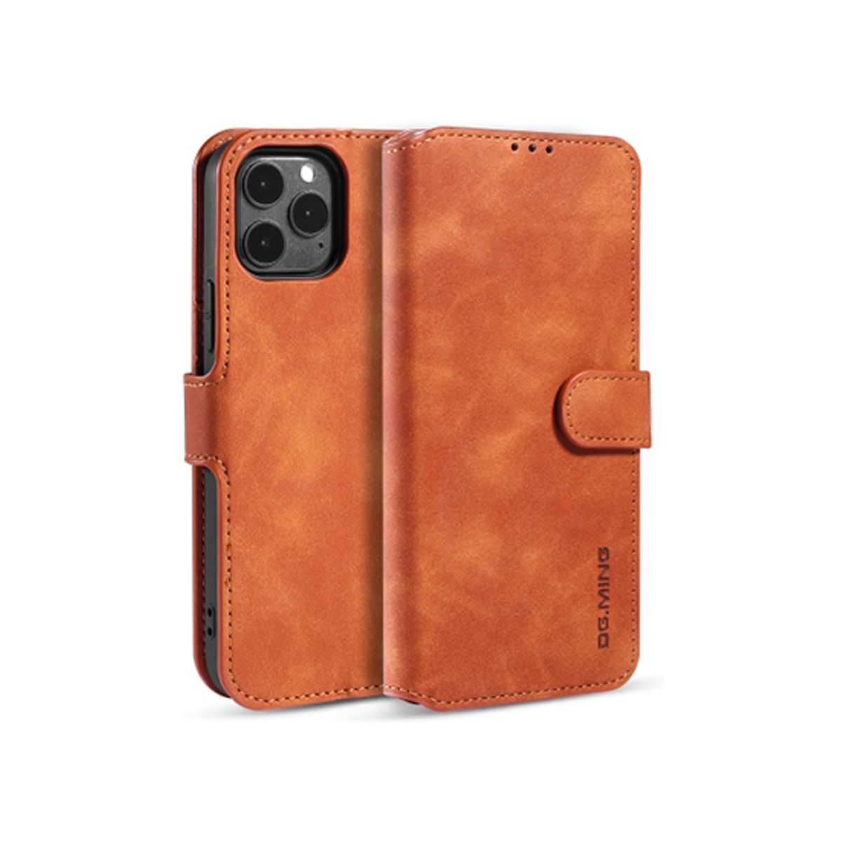 iPhone 11 Pro - DG.MING&trade; Classical Læder Etui / Taske M. Pung - Brun