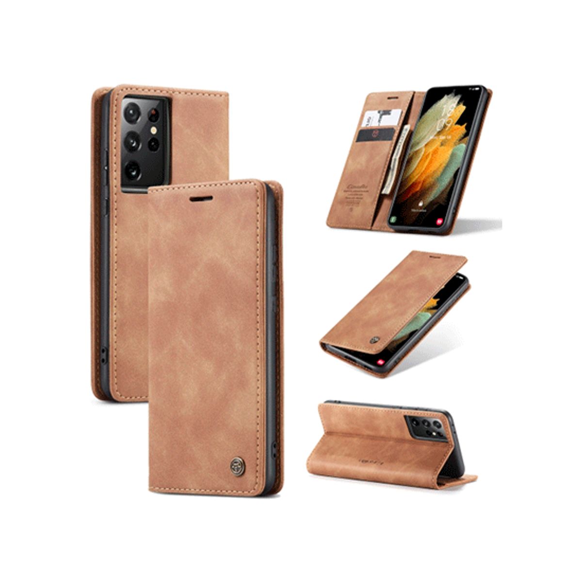 Samsung S20 Ultra - CaseMe&trade; Noble Læder Etui / Pung - Brun