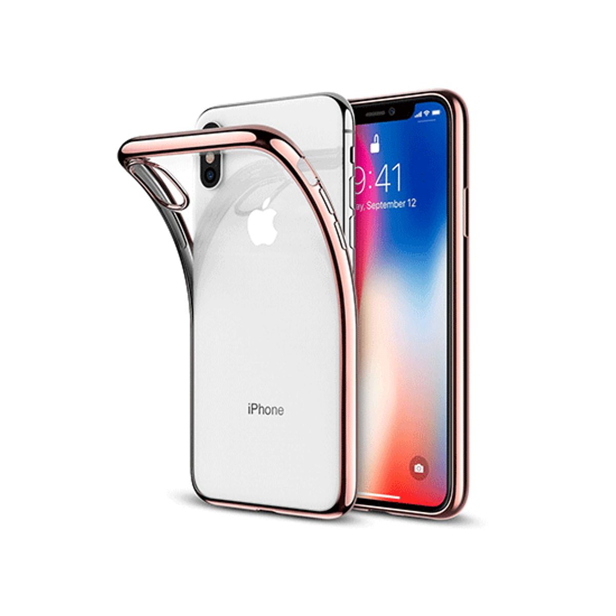 iPhone XS Max - Deluxe&trade; Frame Silikone Cover - RoseGuld