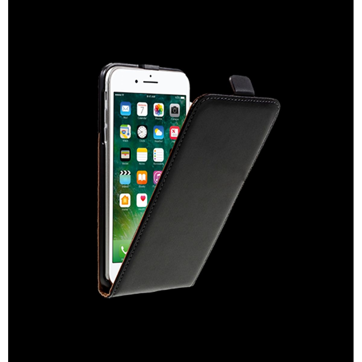 iPhone 6/6s Plus - Diary Vertikal Læder FlipCover - Sort