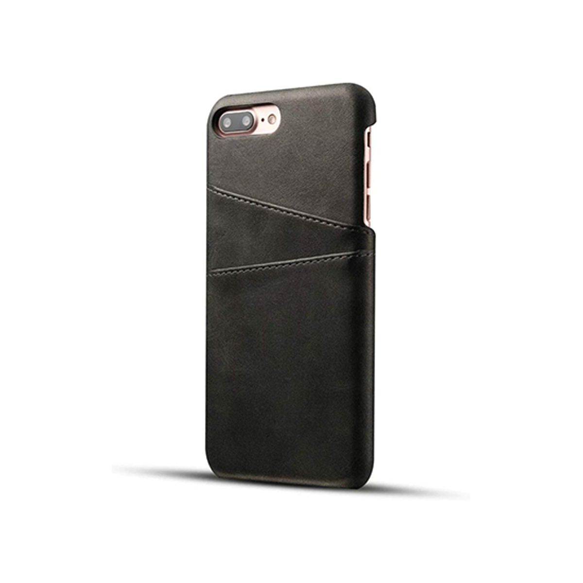 iPhone 7/8 Plus - NX Design Læder Bagcover Pung - Sort