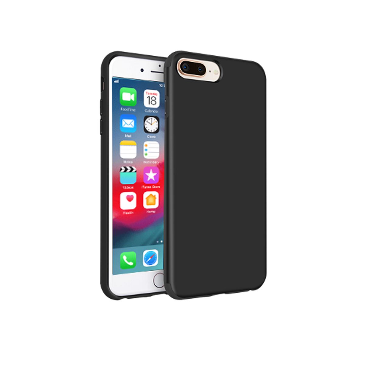 iPhone 7/8 Plus - PRO+ Design Mat Slim Silikone Cover - Sort