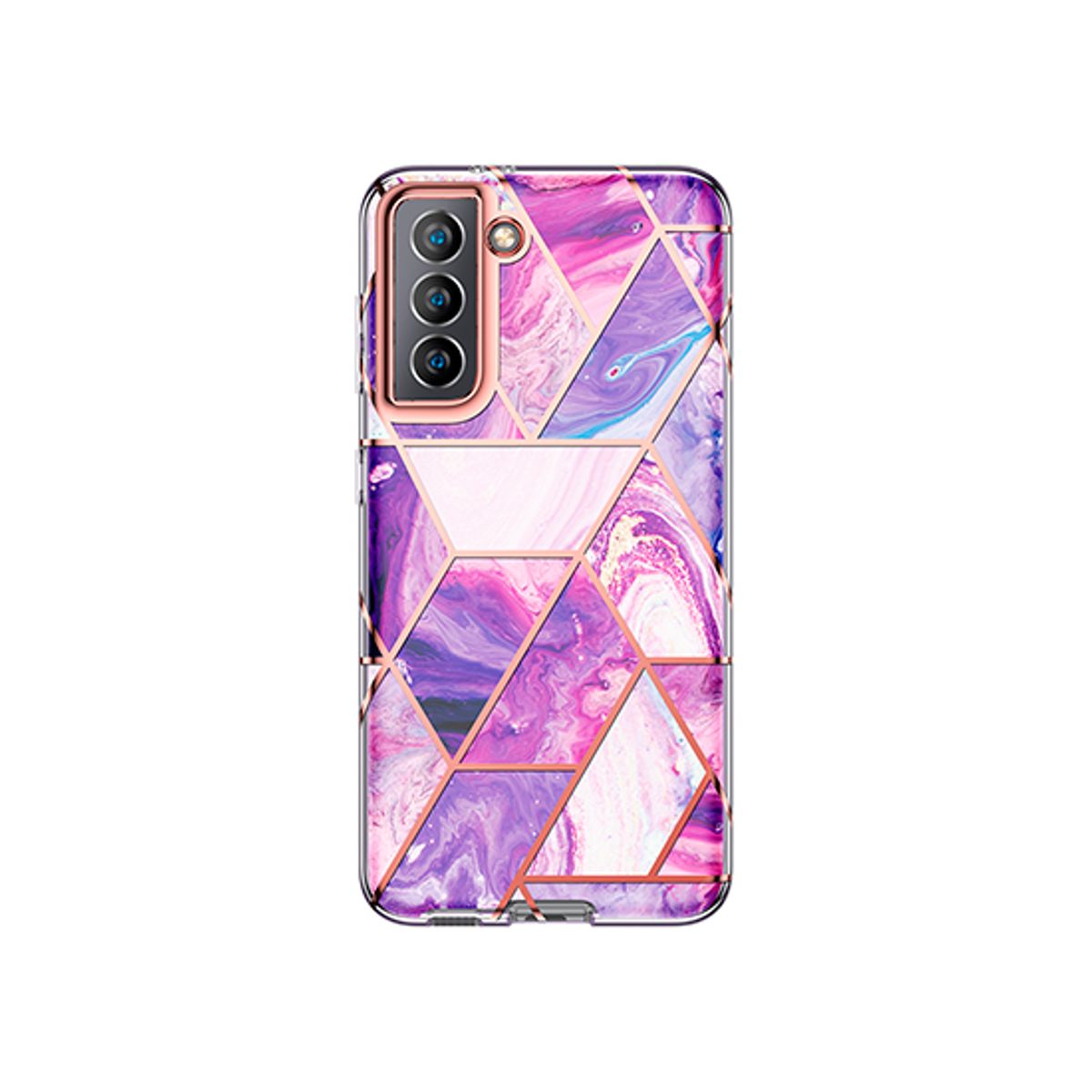 Samsung S21+(Plus) - UNIQ&trade; Marble Silikone Cover - LIlla